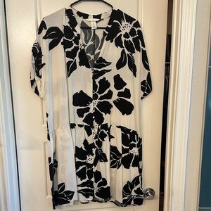 H&M Floral Black and White dress.
